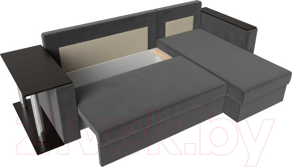 Изображение товара Диван угловой Лига Диванов Атланта 256 правый (велюр серый)