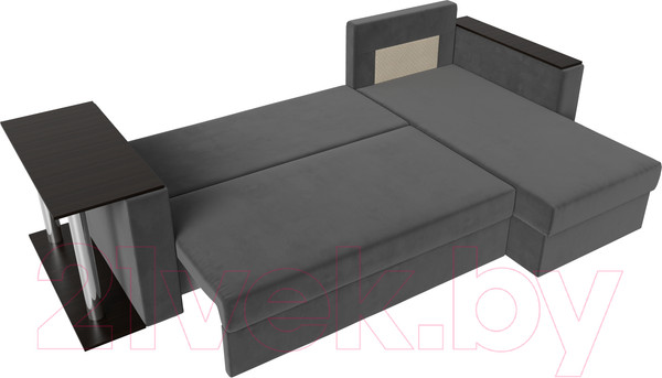 Изображение товара Диван угловой Лига Диванов Атланта 256 правый (велюр серый)