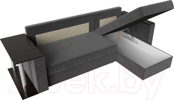 Изображение товара Диван угловой Лига Диванов Атланта 256 правый (велюр серый)