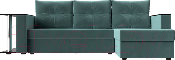 Изображение товара Диван угловой Лига Диванов Атланта 256 правый (велюр бирюзовый)
