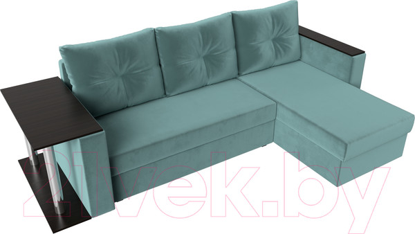Изображение товара Диван угловой Лига Диванов Атланта 256 правый (велюр бирюзовый)