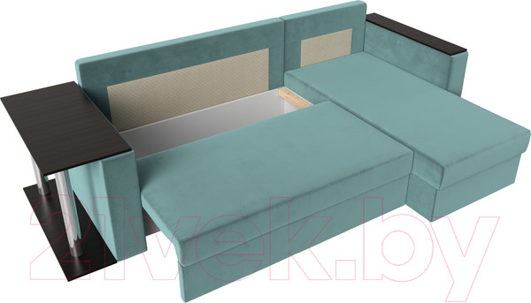 Изображение товара Диван угловой Лига Диванов Атланта 256 правый (велюр бирюзовый)