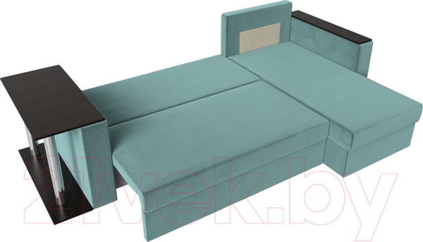 Изображение товара Диван угловой Лига Диванов Атланта 256 правый (велюр бирюзовый)