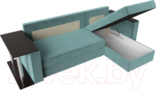Изображение товара Диван угловой Лига Диванов Атланта 256 правый (велюр бирюзовый)