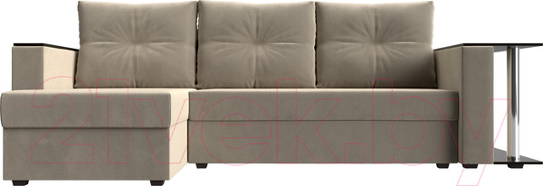 Изображение товара Диван угловой Лига Диванов Атланта 256 левый (микровельвет бежевый)