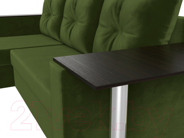 Изображение товара Диван угловой Лига Диванов Атланта 256 левый (микровельвет зеленый)