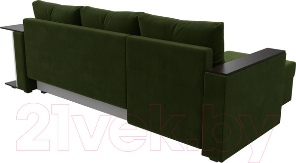 Изображение товара Диван угловой Лига Диванов Атланта 256 левый (микровельвет зеленый)
