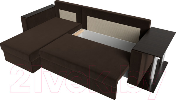 Изображение товара Диван угловой Лига Диванов Атланта 256 левый (микровельвет коричневый)