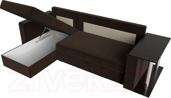 Изображение товара Диван угловой Лига Диванов Атланта 256 левый (микровельвет коричневый)