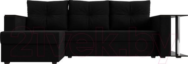 Изображение товара Диван угловой Лига Диванов Атланта 256 левый (микровельвет черный)