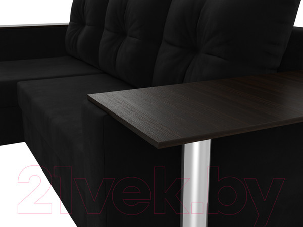 Изображение товара Диван угловой Лига Диванов Атланта 256 левый (микровельвет черный)