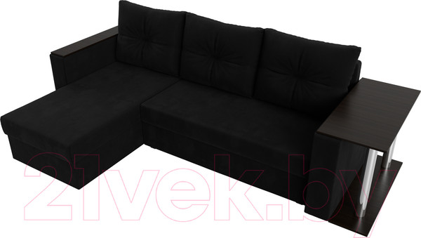 Изображение товара Диван угловой Лига Диванов Атланта 256 левый (микровельвет черный)