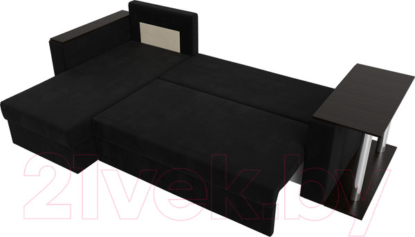 Изображение товара Диван угловой Лига Диванов Атланта 256 левый (микровельвет черный)
