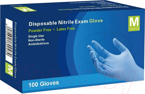 Изображение товара Перчатки одноразовые Nitrile Gloves Нитриловые (M, 100шт)
