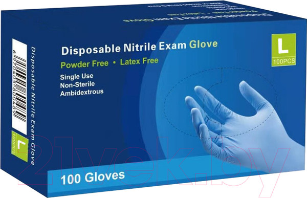 Изображение товара Перчатки одноразовые Nitrile Gloves Нитриловые (L, 100шт)