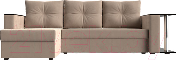 Изображение товара Диван угловой Лига Диванов Атланта 256 левый (велюр бежевый)