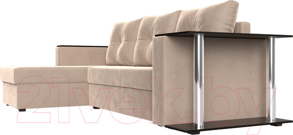 Изображение товара Диван угловой Лига Диванов Атланта 256 левый (велюр бежевый)