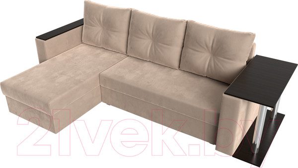 Изображение товара Диван угловой Лига Диванов Атланта 256 левый (велюр бежевый)