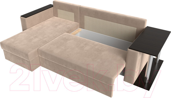 Изображение товара Диван угловой Лига Диванов Атланта 256 левый (велюр бежевый)
