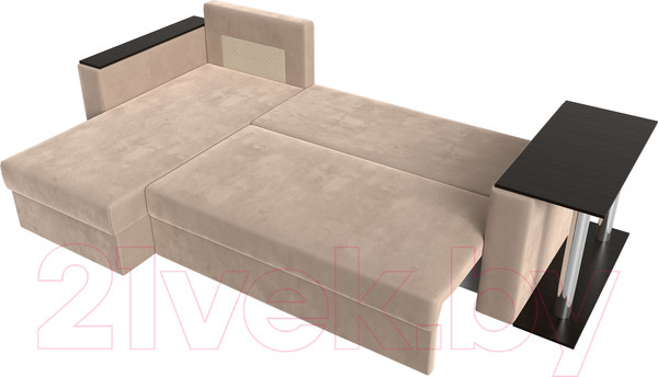 Изображение товара Диван угловой Лига Диванов Атланта 256 левый (велюр бежевый)