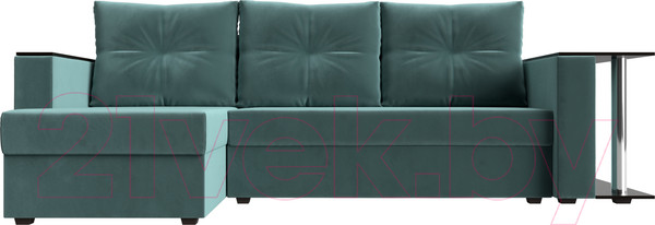Изображение товара Диван угловой Лига Диванов Атланта 256 левый (велюр бирюзовый)