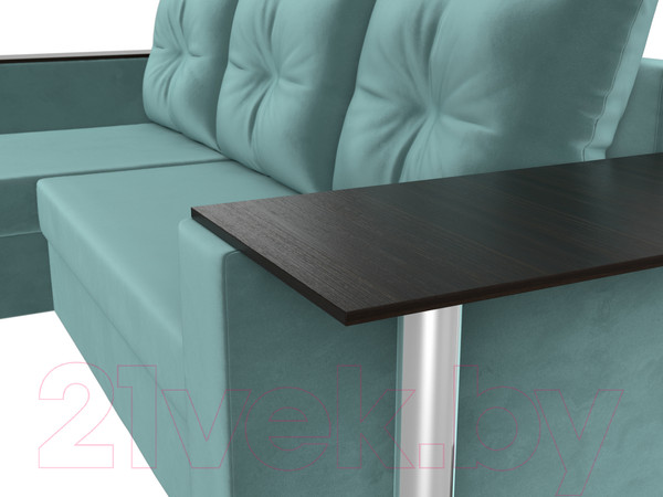 Изображение товара Диван угловой Лига Диванов Атланта 256 левый (велюр бирюзовый)
