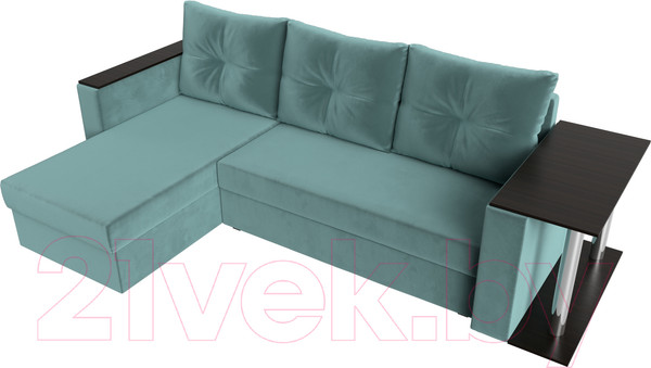 Изображение товара Диван угловой Лига Диванов Атланта 256 левый (велюр бирюзовый)