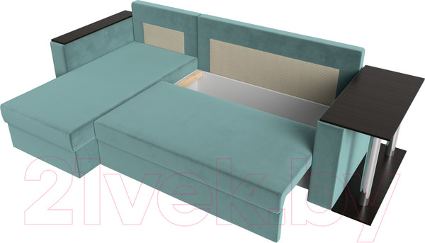 Изображение товара Диван угловой Лига Диванов Атланта 256 левый (велюр бирюзовый)