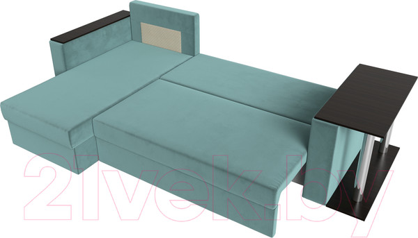 Изображение товара Диван угловой Лига Диванов Атланта 256 левый (велюр бирюзовый)