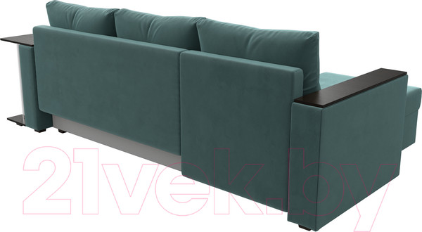 Изображение товара Диван угловой Лига Диванов Атланта 256 левый (велюр бирюзовый)