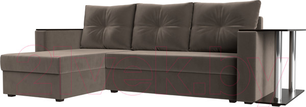 Изображение товара Диван угловой Лига Диванов Атланта 256 левый (велюр коричневый)