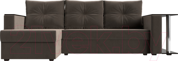 Изображение товара Диван угловой Лига Диванов Атланта 256 левый (велюр коричневый)