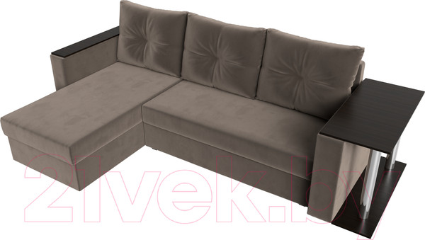Изображение товара Диван угловой Лига Диванов Атланта 256 левый (велюр коричневый)