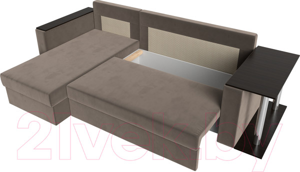 Изображение товара Диван угловой Лига Диванов Атланта 256 левый (велюр коричневый)