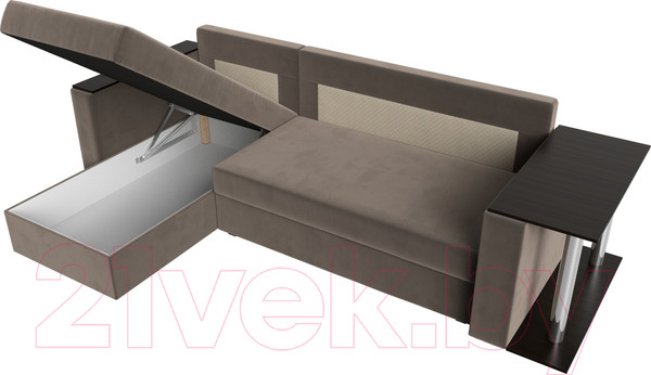 Изображение товара Диван угловой Лига Диванов Атланта 256 левый (велюр коричневый)