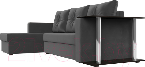 Изображение товара Диван угловой Лига Диванов Атланта 256 левый (велюр серый)