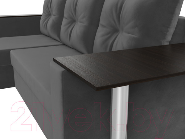 Изображение товара Диван угловой Лига Диванов Атланта 256 левый (велюр серый)