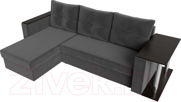 Изображение товара Диван угловой Лига Диванов Атланта 256 левый (велюр серый)