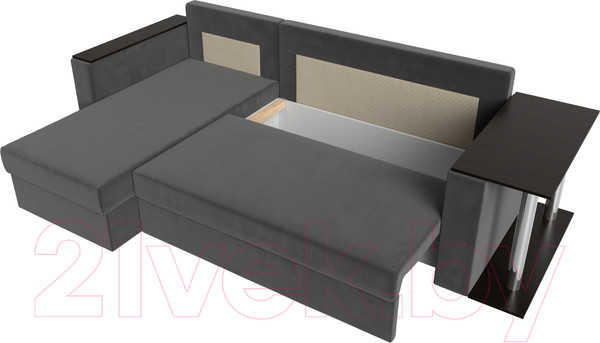 Изображение товара Диван угловой Лига Диванов Атланта 256 левый (велюр серый)