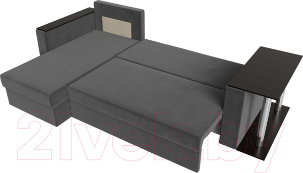 Изображение товара Диван угловой Лига Диванов Атланта 256 левый (велюр серый)