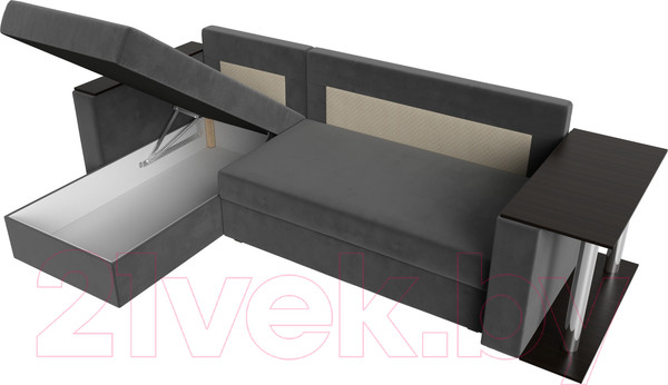 Изображение товара Диван угловой Лига Диванов Атланта 256 левый (велюр серый)