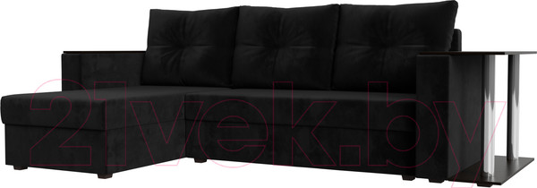 Изображение товара Диван угловой Лига Диванов Атланта 256 левый (велюр черный)