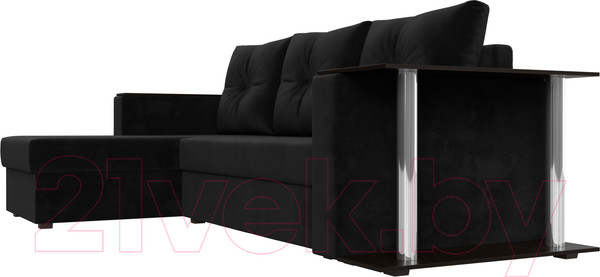 Изображение товара Диван угловой Лига Диванов Атланта 256 левый (велюр черный)