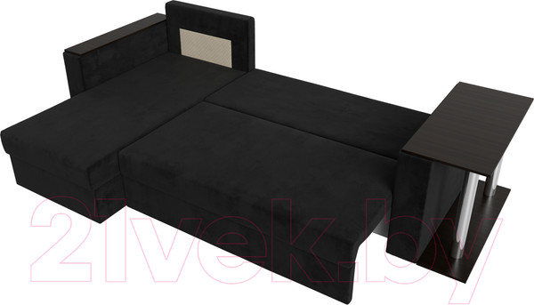 Изображение товара Диван угловой Лига Диванов Атланта 256 левый (велюр черный)