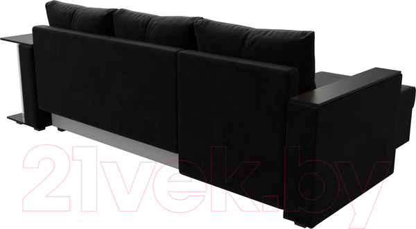 Изображение товара Диван угловой Лига Диванов Атланта 256 левый (велюр черный)