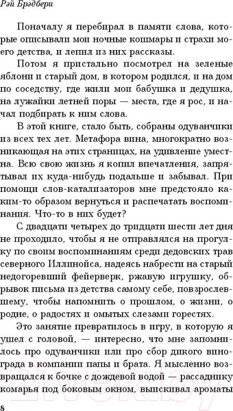 Изображение товара Книга Эксмо Вино из одуванчиков / 9785699946938 (Брэдбери Р.)
