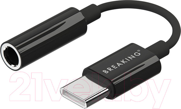 Изображение товара Кабель/переходник Breaking AUX 3.5мм - USB-C / 24560 (черный)