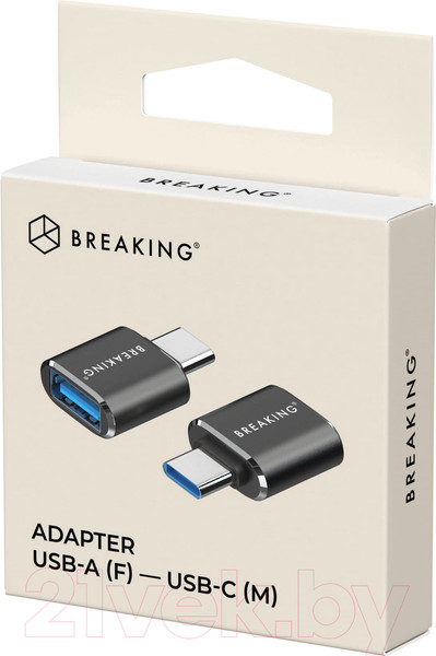 Изображение товара Адаптер Breaking USB-A - USB-C / 24501 (черный)