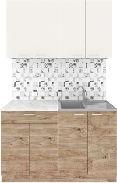 Изображение товара Кухонный гарнитур Агута Альфа 1.2 (дуб золотой/сатин/этория)