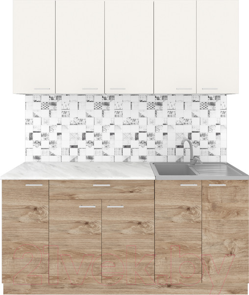 Изображение товара Кухонный гарнитур Агута Альфа 1.7 (дуб золотой/сатин/этория)